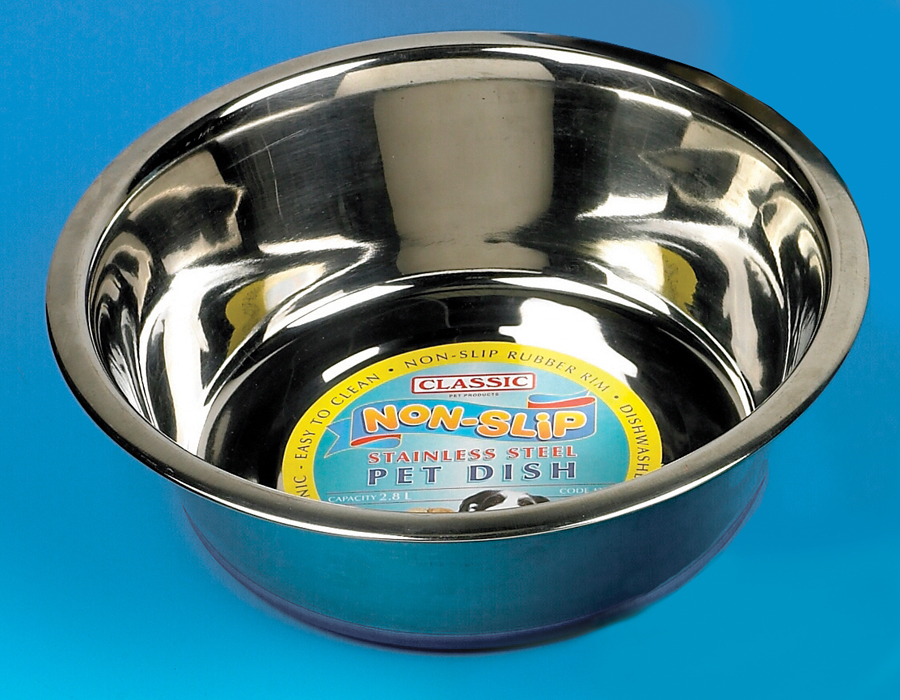 Classic Premium Stainless Steel Non Slip Pet Bowl 2500ml