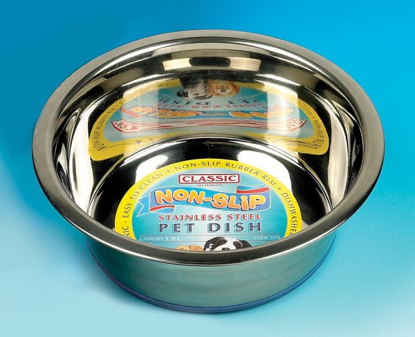 Classic Premium Stainless Steel Non Slip Pet Bowl 4000ml