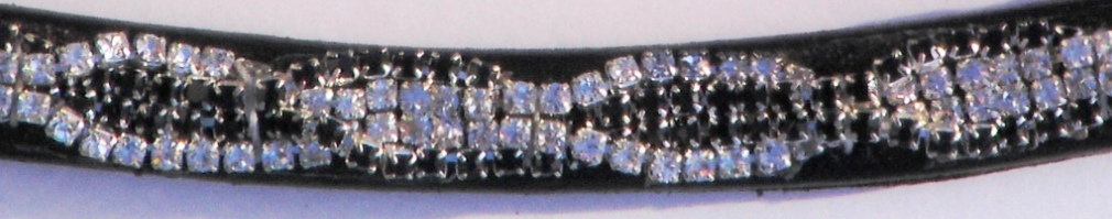 EQvvs Black & Silver Diamante Intertwined Browband (9867)