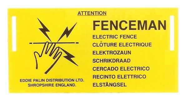Fenceman Electric Fence Warning Sign