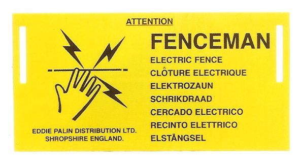 Fenceman Electric Fence Warning Sign