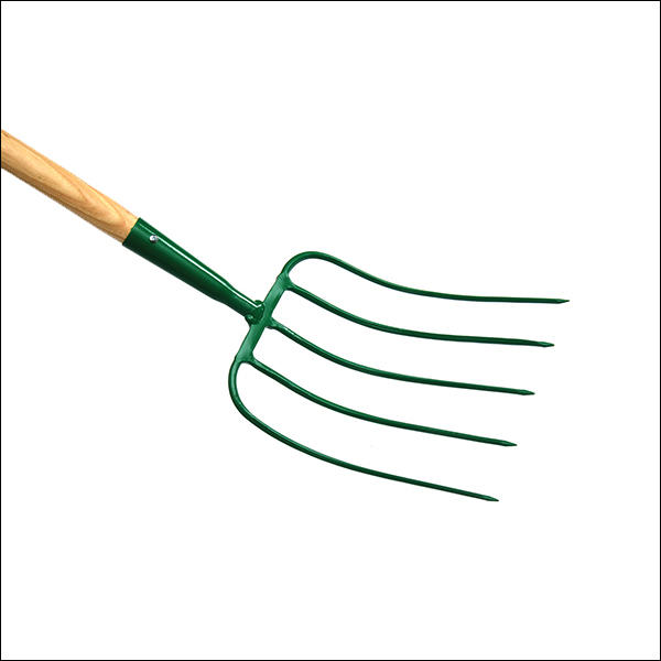 FYNA-LITE 5 Prong Manure Fork Wood Shank D Handle