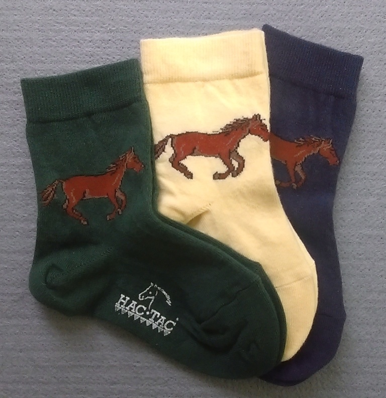 Hac-Tac Short Childrens Sock with Galloping Horse Motive