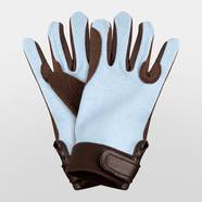 Saddlecraft Gripfast Childs Gloves - Chocolate & Baby Blue