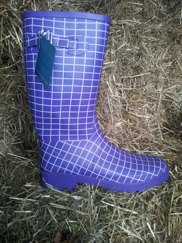 Shires Wellington Boot - Purple Check Size 43 ONLY